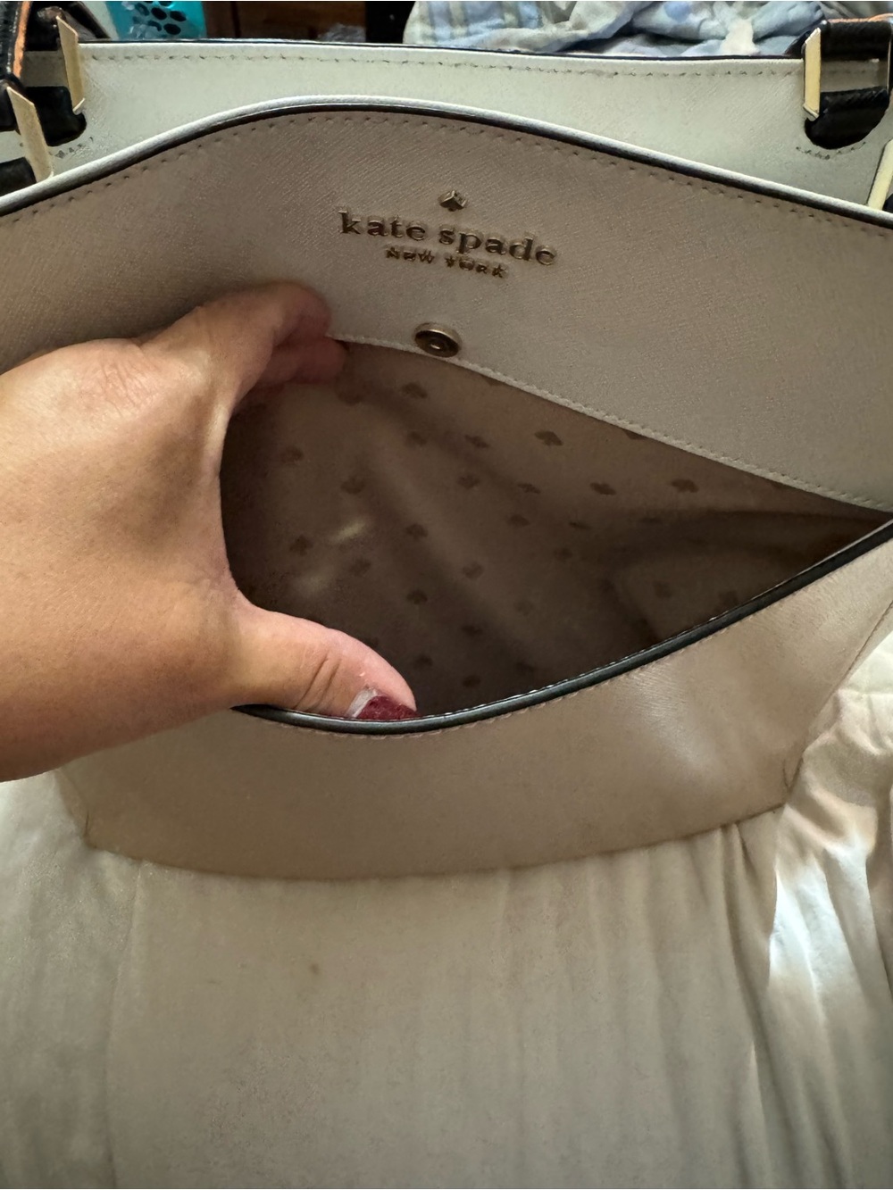 kate spade Beige and Black Tote with Coordinating Wallet - Picture 2 of 6